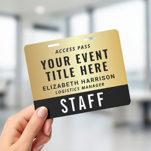 Toegangspas evenement VIP personeel bemanning Zwar Badge