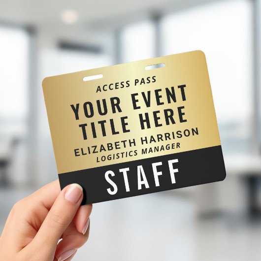 Toegangspas evenement VIP personeel bemanning Zwar Badge