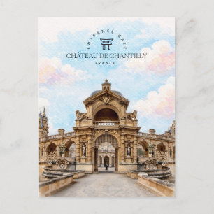 Toegangspoort, Château De Chantilly   Frankrijk Feestdagenkaart