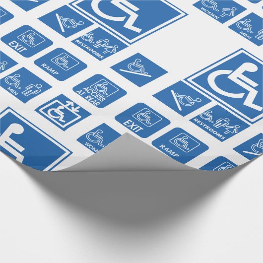 Toegankelijkheidssignalen voor rolstoelen cadeaupapier (Hoek)