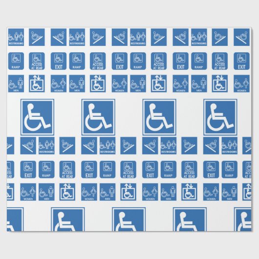 Toegankelijkheidssignalen voor rolstoelen cadeaupapier (Vlak)