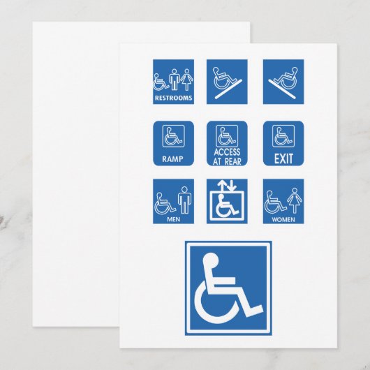 Toegankelijkheidssignalen voor rolstoelen kaart (Voorkant / Achterkant)