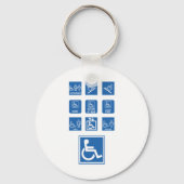 Toegankelijkheidssignalen voor rolstoelen sleutelhanger (Voorkant)