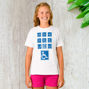 Toegankelijkheidssignalen voor rolstoelen t-shirt