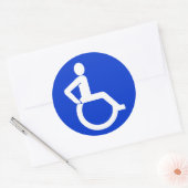 Toegankelijkheidsteken rolstoel ronde sticker (Envelop)