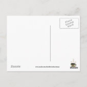 Toegediend aan briefkaart cartoon koffie (Achterkant)