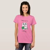 Toegediend aan Knitting | Cute Cat T-shirt (Voorkant volledig)