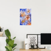 Toegekende Handgeschilderde Abstracte Bloem Poster (Thuiskantoor)