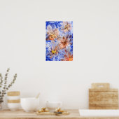 Toegekende Handgeschilderde Abstracte Bloem Poster (Keuken)