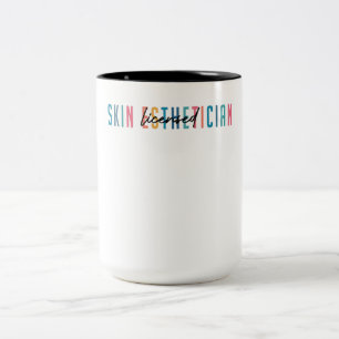 Toegelaten huiduitslag estheticien retro Huid Est Tweekleurige Koffiemok