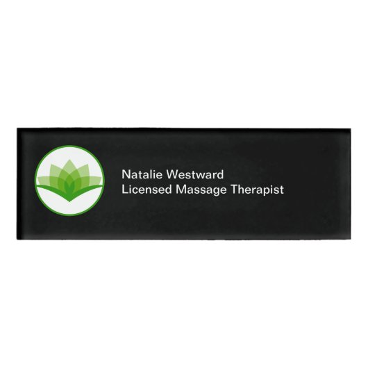 Toegelaten massagetherapeut Lotus Flower Theme Naambadge (Voorkant)