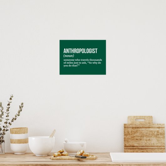 Toegepaste Antropoloog - Grappige Definitie Poster (Keuken)