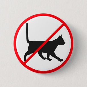 Toegestane niet katten! ronde button 5,7 cm