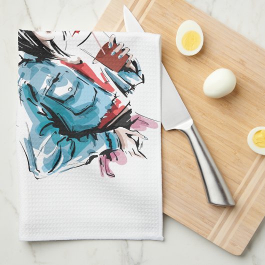 Toegevoegd paraplu theedoek (Quarter Fold)