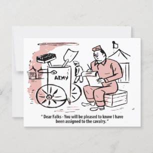 Toegewezen aan Golgotha, Humor van het leger, Grap Briefkaart