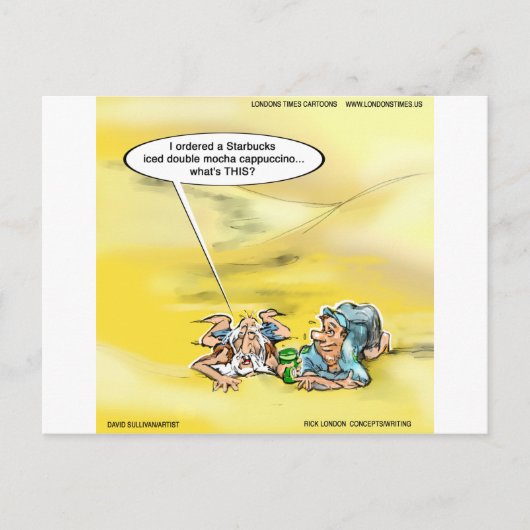 Toegewezen aan koffie door Cartoons van de Londens Briefkaart (Voorkant)