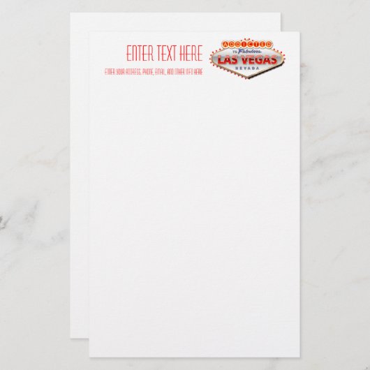Toegewezen aan Las Vegas, Nevada Funny Sign Briefpapier (Voorkant / Achterkant)