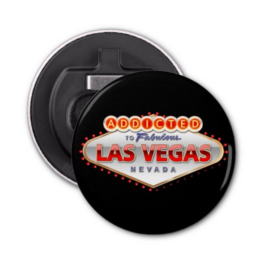 Toegewezen aan Las Vegas, Nevada Funny Sign Button Flesopener (Voorkant)