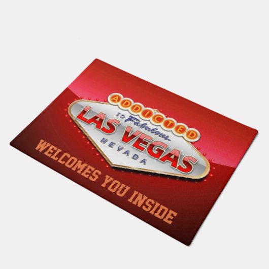 Toegewezen aan Las Vegas, Nevada Funny Sign Deurmat (Schuin)