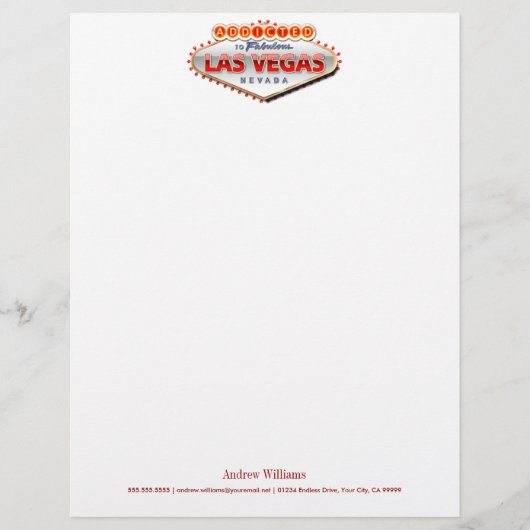 Toegewezen aan Las Vegas, Nevada Funny Sign Gepersonaliseerd Briefhoofd (Voorkant)