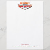 Toegewezen aan Las Vegas, Nevada Funny Sign Gepersonaliseerd Briefhoofd (Voorkant)