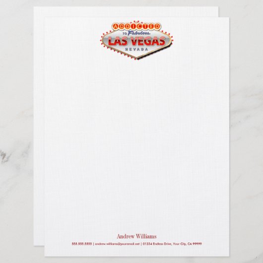 Toegewezen aan Las Vegas, Nevada Funny Sign Gepersonaliseerd Briefhoofd (Voorkant / Achterkant)