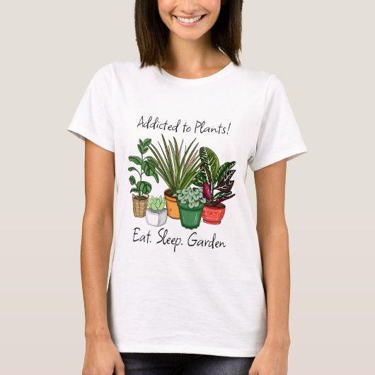 Toegewezen aan Planten | Eet, slaap en tuin T-shirt (Voorkant)