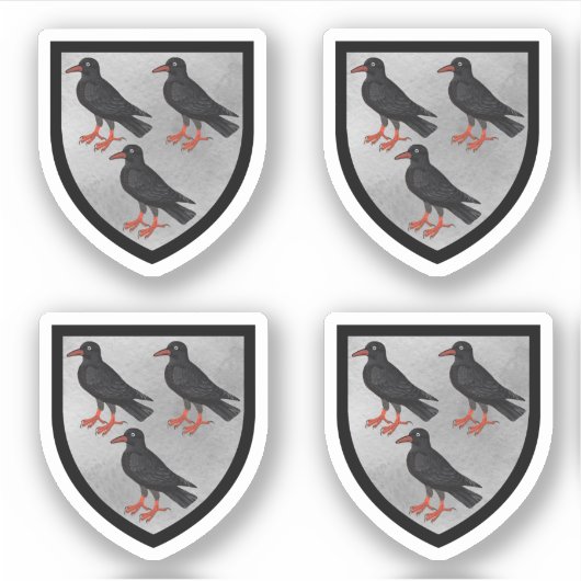 Toegewezen armen van St. Thomas Becket - 4Up Silve Sticker (Voorkant)