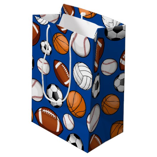 Toegewezen poorten Alle STAR aangepaste tekst Blau Medium Cadeauzakje (Achterkant Gekanteld)