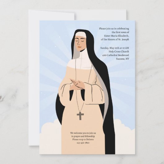 Toegewijd aan God Afleggen van de sluier Kaart (Voorkant)