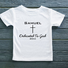 Toegewijd aan God, naam van het kind | Cross Kinder Shirts