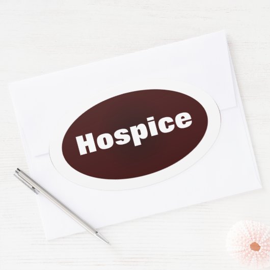 Toegewijd aan Hospice Ovale Sticker (Envelop)