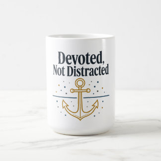 Toegewijd, Niet Afgeleid T-shirt | Geloof & Discip Koffiemok