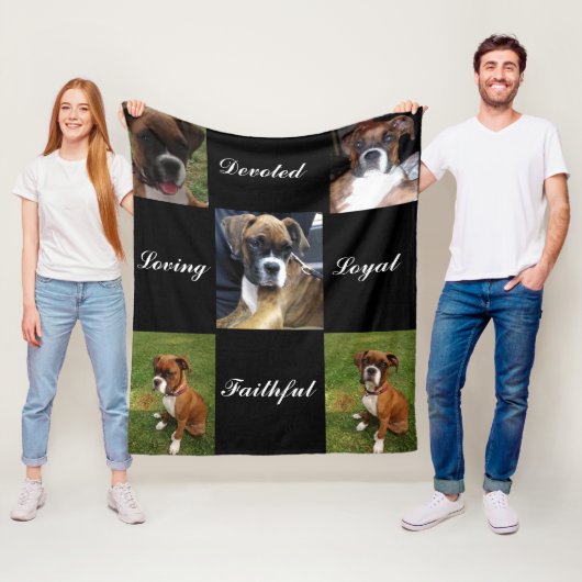 TOEGEWIJDE BOXERHOND fleece Deken (In situ)