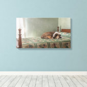 Toegewijde Companion Sheltie Canvas Afdruk (Insitu (Houten vloer))