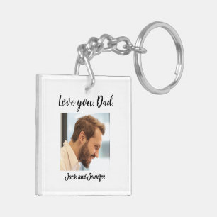 Toegewijde en toegewijde papa foto terug sleutelhanger