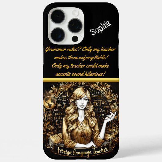 Toegewijde vreemde taal leraar kunst Case-Mate iPhone case (Achterkant)