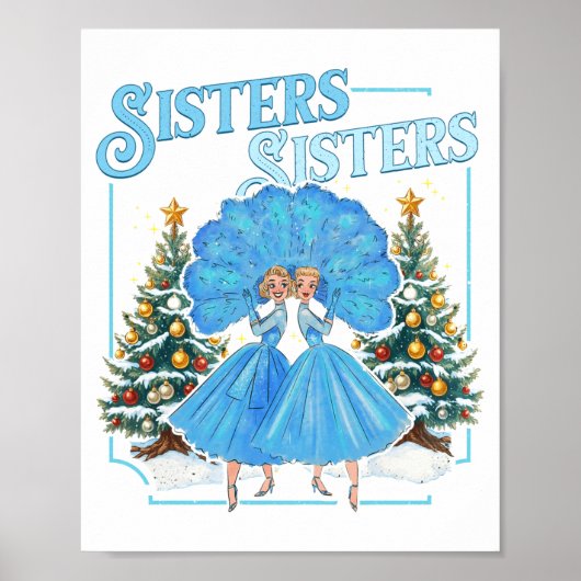 Toegewijde Zusters Witte Kerstmis Merry Christmas Poster (Voorkant)