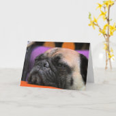 Toejuichenen-op! Pug Wenskaart Kaart (Gele Bloem)