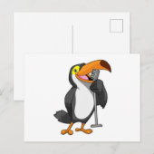 Toekan bij muziek met microfoon briefkaart (Voorkant / Achterkant)