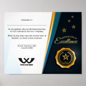 Toekenning van een certificaat van uitmuntende wer poster (Voorkant)