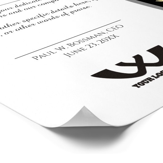 Toekenning van een certificaat van uitmuntende wer poster (Hoek)