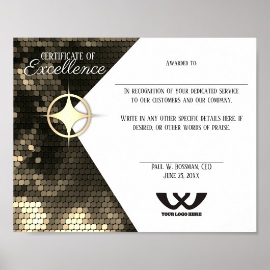 Toekenning van een certificaat van uitmuntende wer poster (Voorkant)