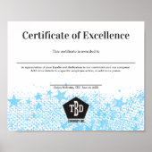 Toekenning van een certificaat van uitmuntende wer poster (Voorkant)