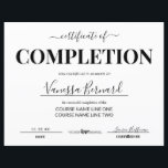 Toekenning van een certificaat van voltooiing van<br><div class="desc">Voel vrij om dit zwarte en witte certificaat van de gunning van de voltooiingscursus te personaliseren en aan te passen. Bewerk opties.</div>