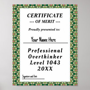 Toekenning van een certificaat voor professionele poster