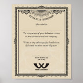 Toekenning van het bewijs van waardering van het p poster (Voorkant)