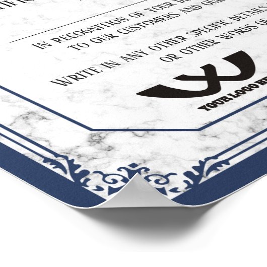 Toekenning van het bewijs van waardering van het p poster (Hoek)