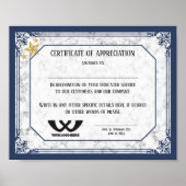 Toekenning van het bewijs van waardering van het p poster (Voorkant)