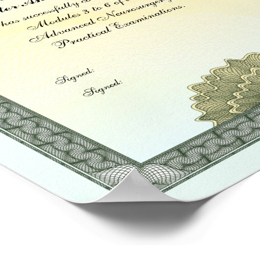 Toekenningscertificaat Poster (Hoek)